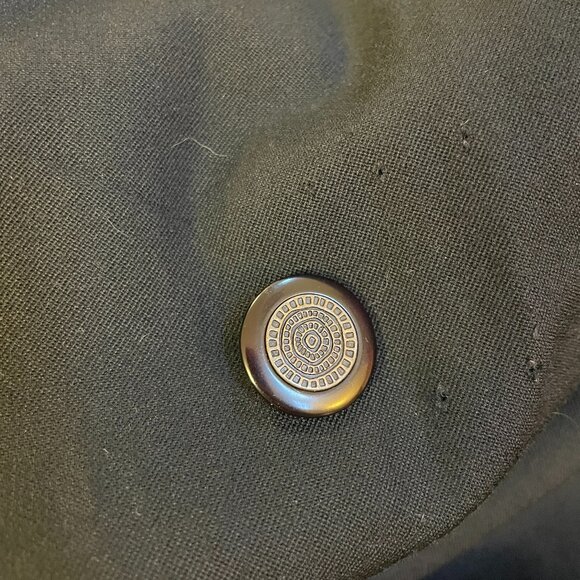 Vintage Rouie 100% Virgin Wool Black Trench Coat - Picture 3 of 5